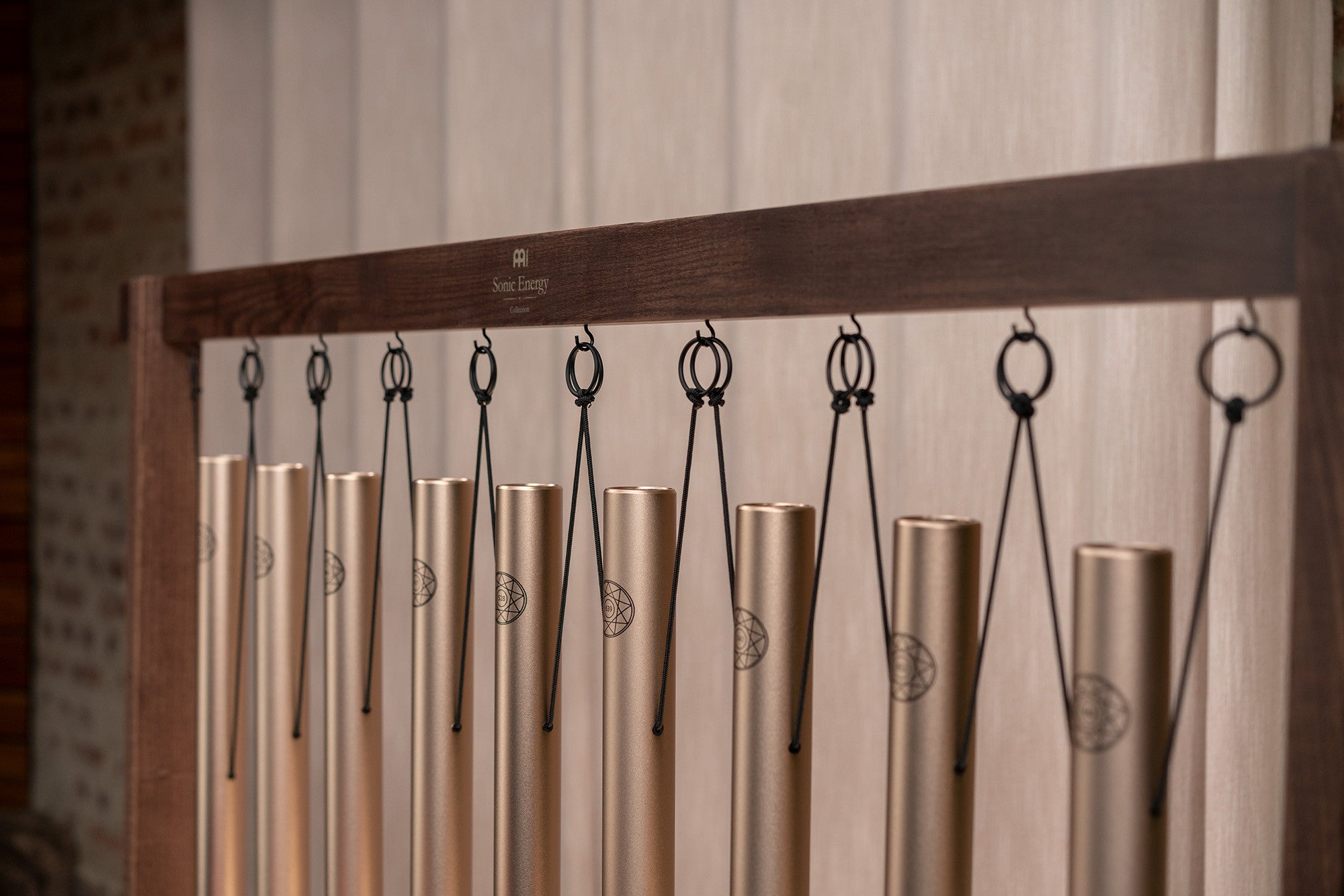 Tubi armonici Champagne Gold 432Hz - Set 9 pezzi con supporto